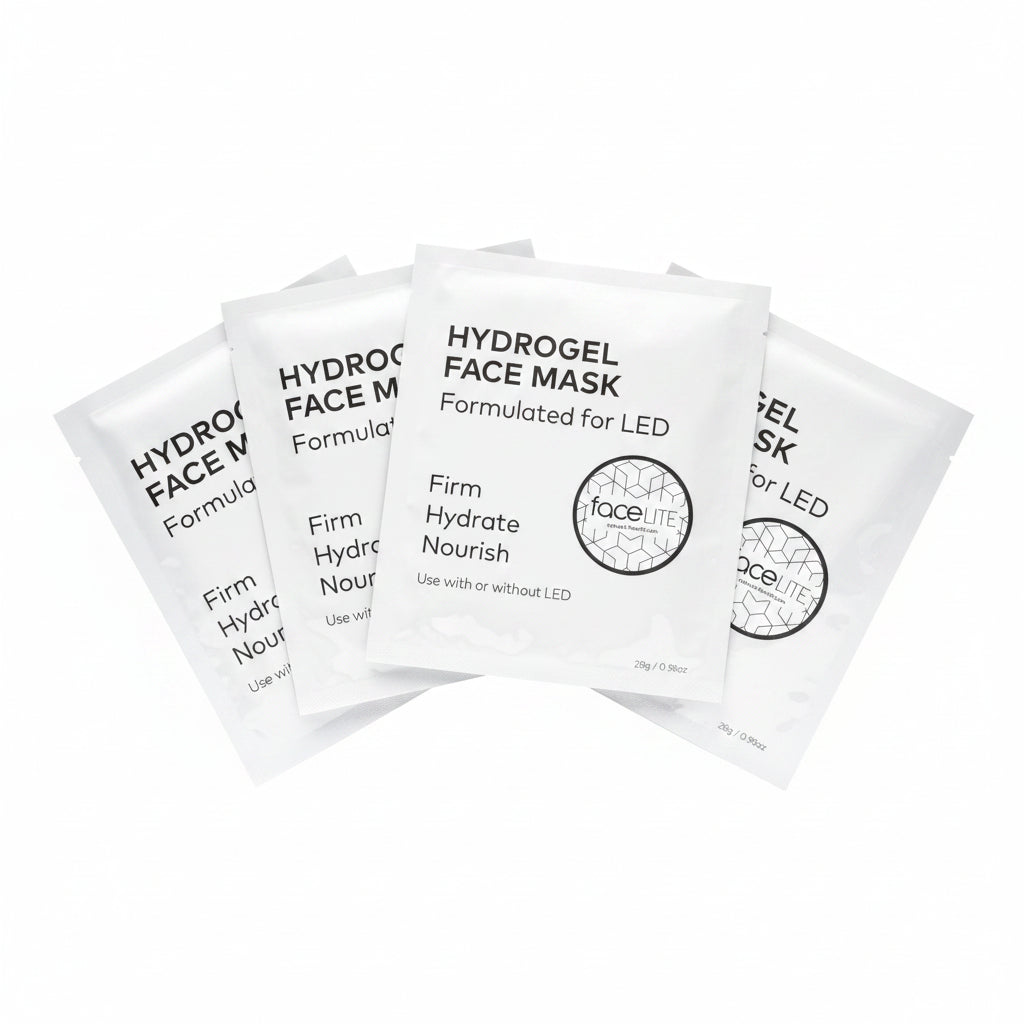 5 Packs of Hydrogel Face Mask Gel used with faceLITE LED Light Treatment.