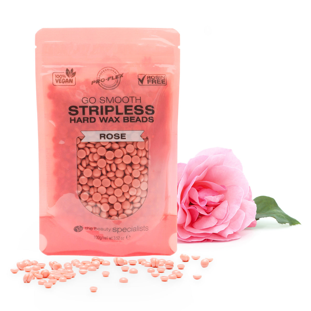 Rose Go Smooth Stripless Hard Wax Beads (100g)