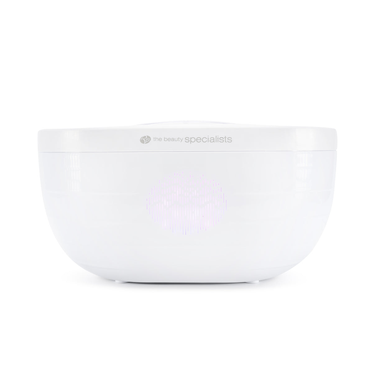 The Rio Paraffin Wax Heater is a white, round device with a smooth, minimal design and the brand logo on front—perfect for comfort and enhanced skin hydration.