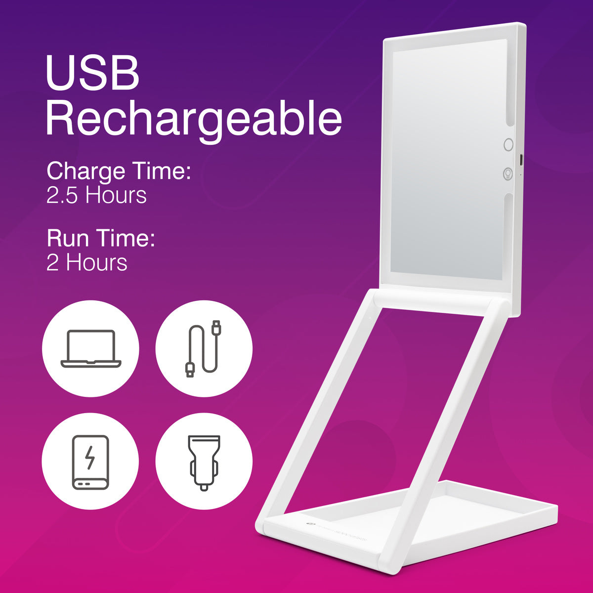 Rio Home & Away Dressing Table Make Up Mirror USB rechargeable