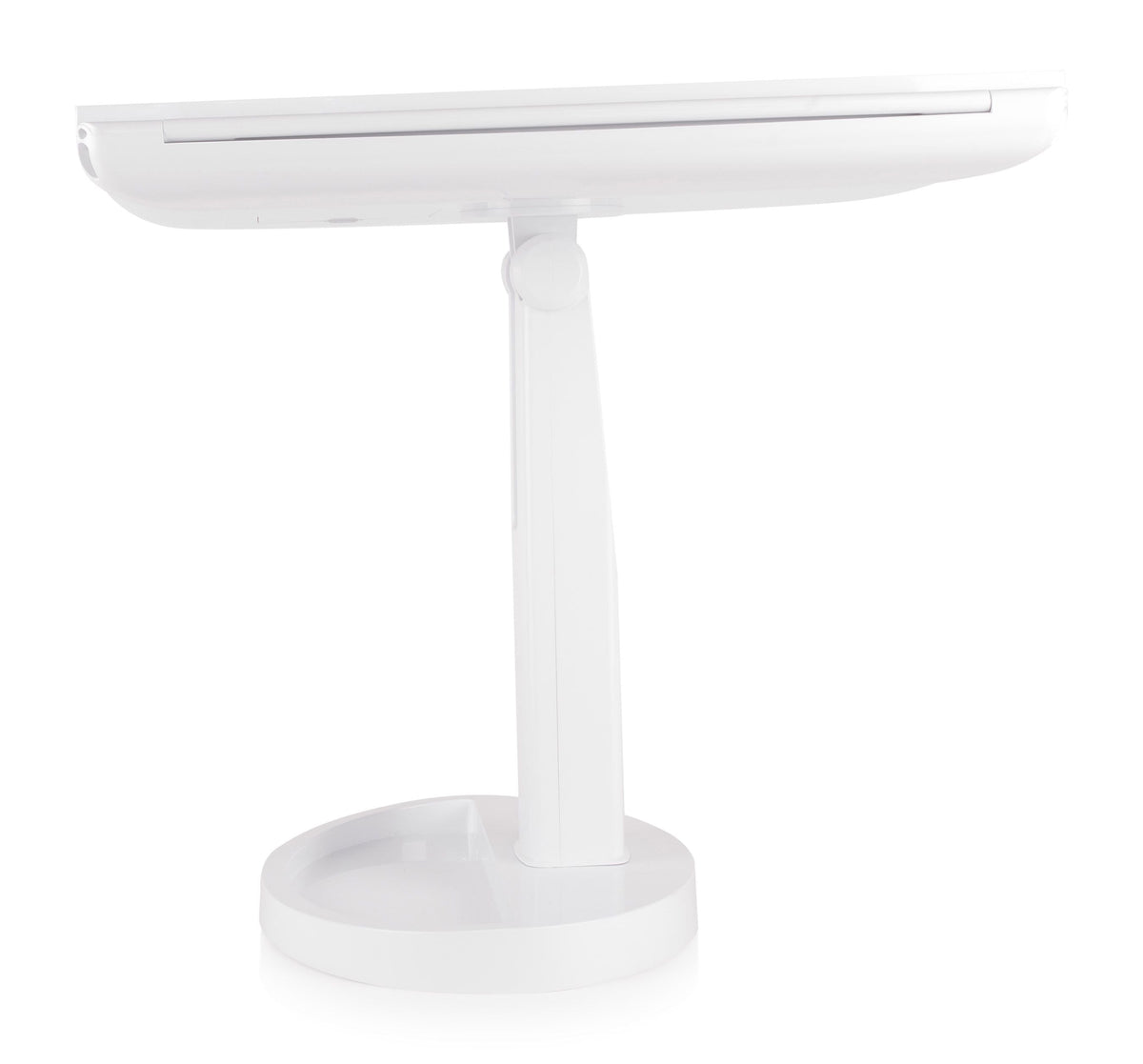 side view of rear view of Full size LED make up mirror tilted backwards