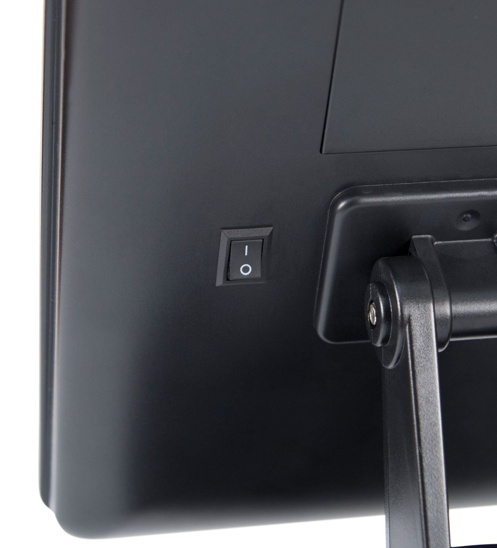 close up of back of mirror on and off switch for 24 LED lights 