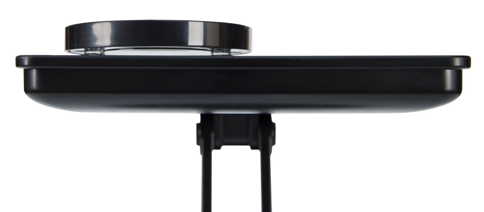 birdseye view of 24 LED Touch dimmable make up mirror with compact 10x magnification mirror attached